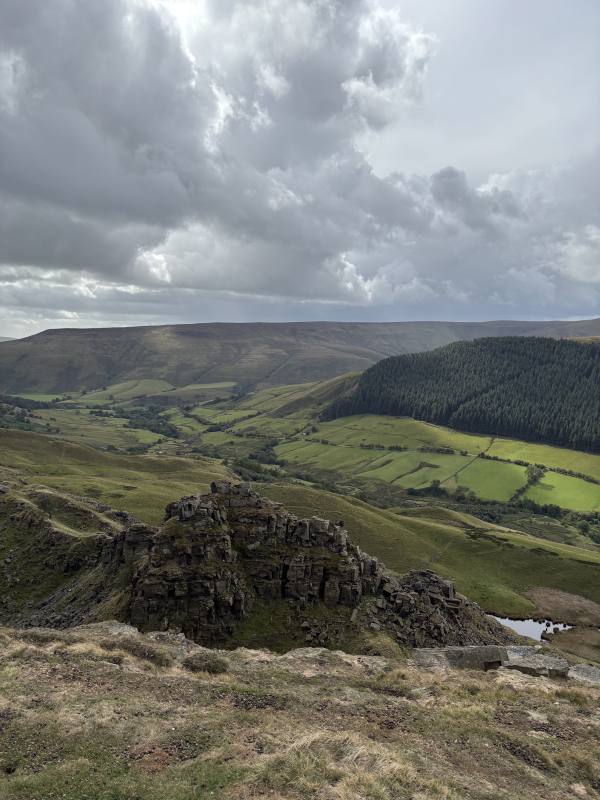 Alport Castles from the Derwent, 10.1km into the route